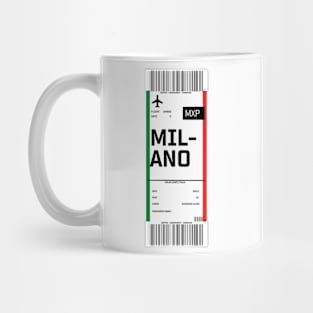 Boarding pass for Milan Mug